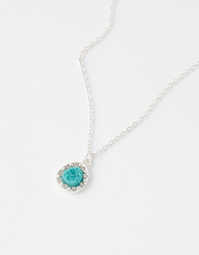 Sparkle Turquoise Pendant Necklace, , large