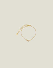 14ct Gold-Plated Sparkle Initial Bracelet, Gold (GOLD), large