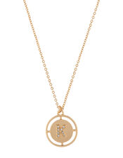 Sparkle Initial Coin Pendant Necklace - K, , large