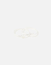 Sterling Silver Heart Peace Ring Twinset, Silver (ST SILVER), large