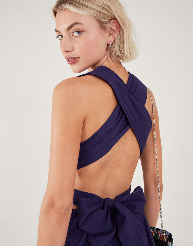 Embroidered Hem Multiway Jumpsuit , Blue (NAVY), large