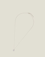 Sterling Silver-Plated Cubic Zirconia Pendant Necklace, , large
