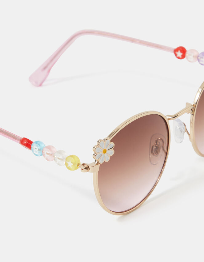 Girls Daisy Metal Round Sunglasses, , large