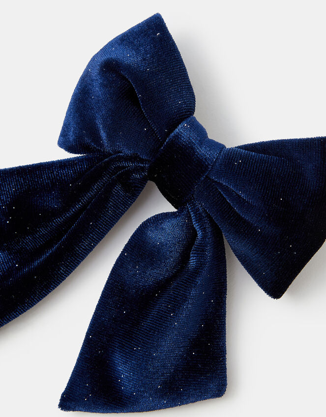 Girls Velvet Bow Barrette Hair Clip, , large