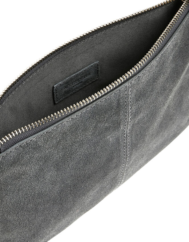 Suede Cross-Body Bag, Grey (GREY), large