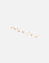 Gold-Plated Celestial Stud Earring Multipack, , large