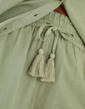 High Waist Beach Shorts, Green (KHAKI), large