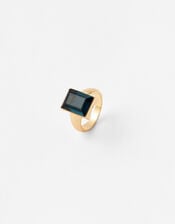 Rectangle Stone Ring, Blue (BLUE), large