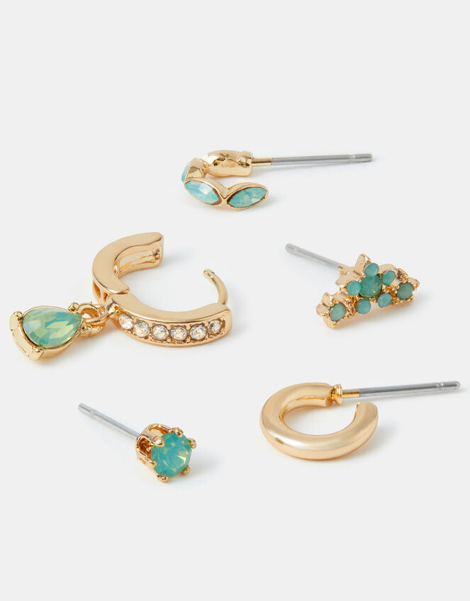 5-Pack Gem Stud & Hoop Earrings, , large