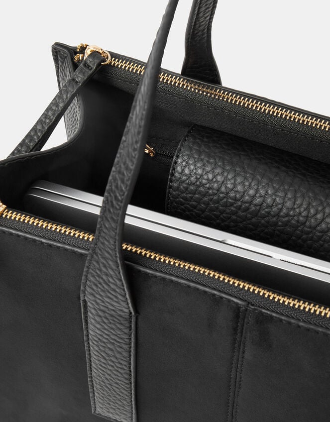 Double Zip Laptop Shoulder Bag, , large