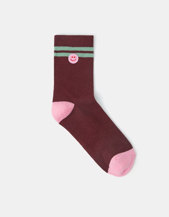 Smiley Face Varsity Socks, , large
