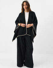 Whipstitch Knit Poncho , , large