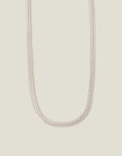 Sterling Silver-Plated Chunky Weave Chain Necklace, , large