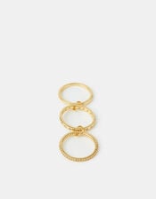 14ct Gold-Plated Star Linked Stacking Ring, Gold (GOLD), large