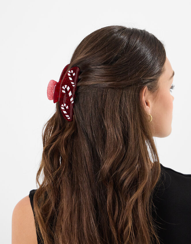 Candy Cane Glitter Claw Clip, , large