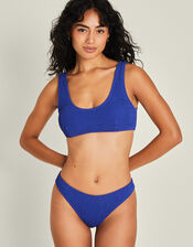 Crinkle Bralette Bikini Top, Blue (BLUE), large