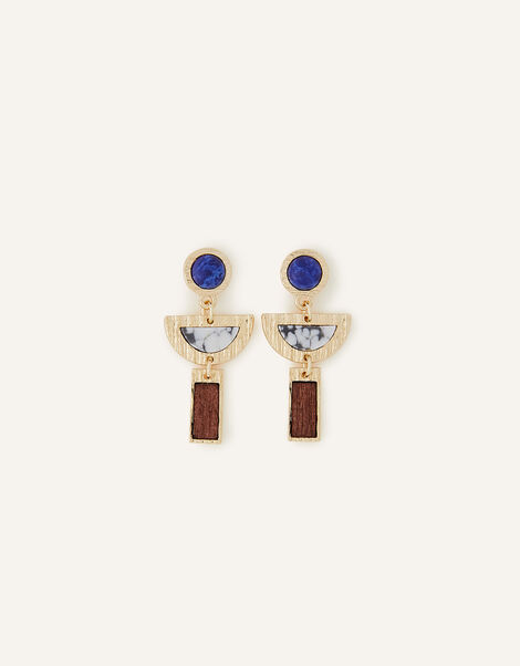 Stone Mixed Shape Drop Earrings, , large