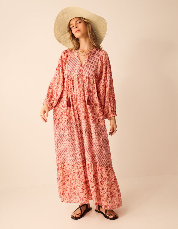 Mix Floral Maxi Dress, Pink (PINK), large