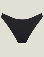Plain Crinkle Bikini Bottoms, Black (BLACK), large