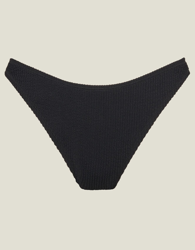 Plain Crinkle Bikini Bottoms, Black (BLACK), large