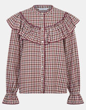 Ruffle Check Blouse, Multi (MULTI), large