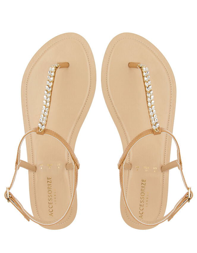 Nude Crystal Sandals, White (CRYSTAL), large
