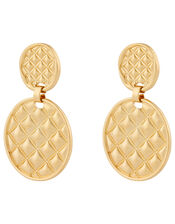 Quilted Clip-On Doorknocker Earrings, , large