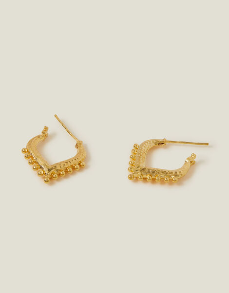 14ct Gold-Plated Bobble V Hoops, , large