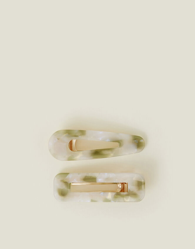 2-Pack Mix Marble Resin Salon Hair Clips, , large