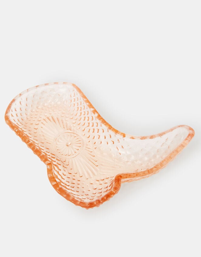 Glass Cowboy Boot Trinket Dish, , large