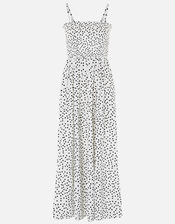 Spotty Maxi Bandeau Dress in Organic Cotton , Black (BLACK WHITE), large