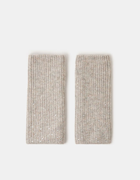 Rhinestone Knitted Wrist Warmers, , large