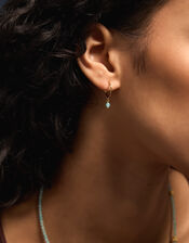 4-Pack 14ct Gold-Plated Semi Precious Hoop Earrings, , large