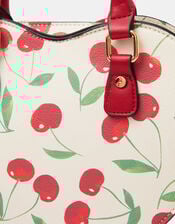 Cherry Print Heart Crossbody Bag, , large