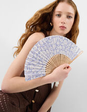 Floral Print Foldable Fan, , large