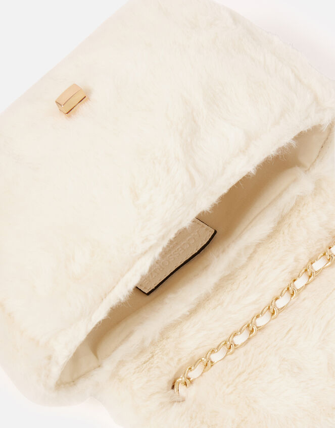 Billie Mini Faux Fur Cross-Body Bag , Cream (CREAM), large