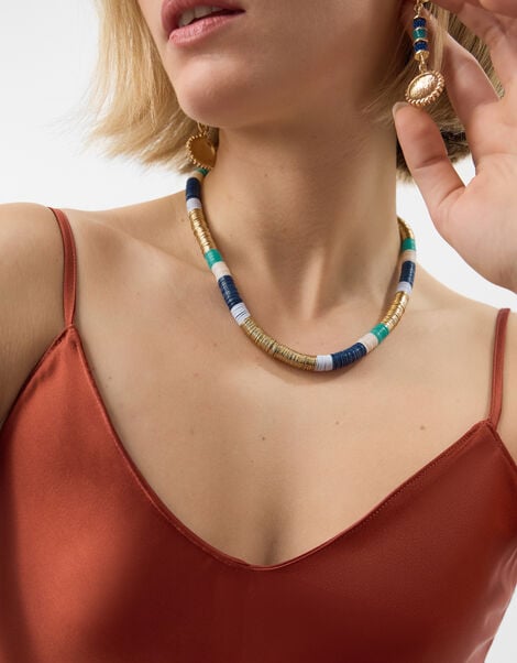 Disc Beaded Necklace, , large