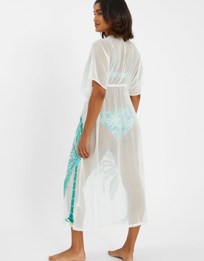 Palm Embroidered Kaftan, Ivory (IVORY), large