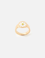 Enamel Daisy Ring, White (WHITE), large