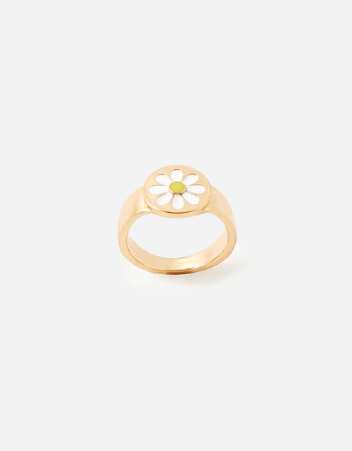 enamel daisy ring white