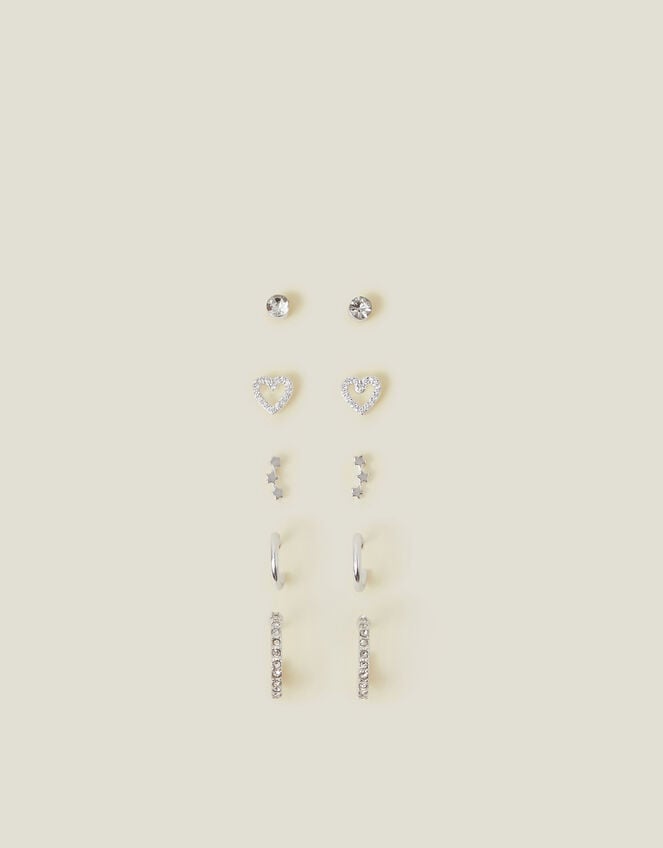 10-Pack Diamant&eacute; Star Stud & Hoop Earrings, , large