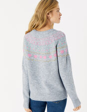 Fairisle Printed Jumper, Grey (GREY), large