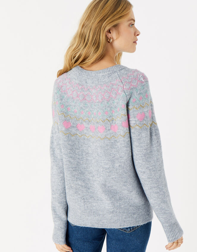 Fairisle Printed Jumper, Grey (GREY), large