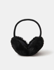 Faux Fur Earmuffs, Black (BLACK), large