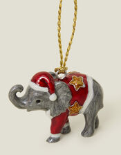 Elephant Santa Christmas Tree Decoration, , large