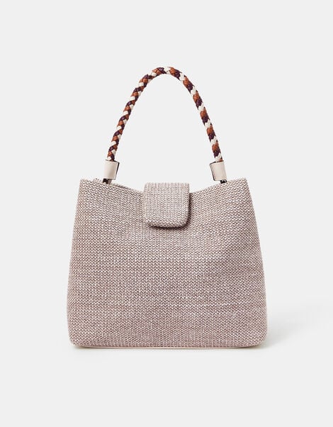 Braid Strap Woven Shoulder Bag, , large