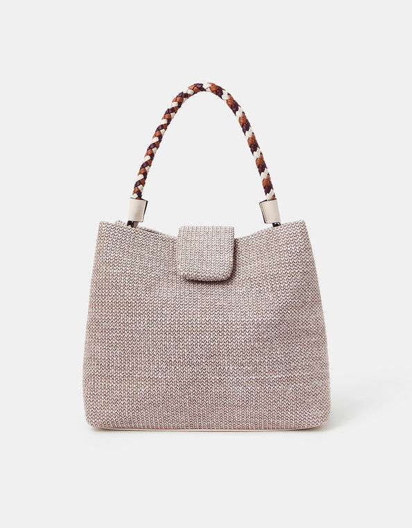 Braid Strap Woven Shoulder Bag, , large