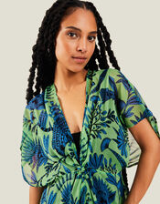 Fan Print Kaftan, Green (GREEN), large