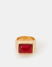 Rectangular Gem Ring, Red (RED), large