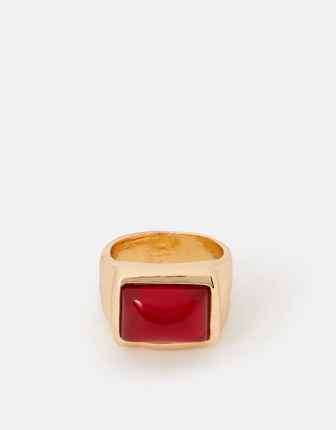 Rectangular Gem Ring, Red (RED), large